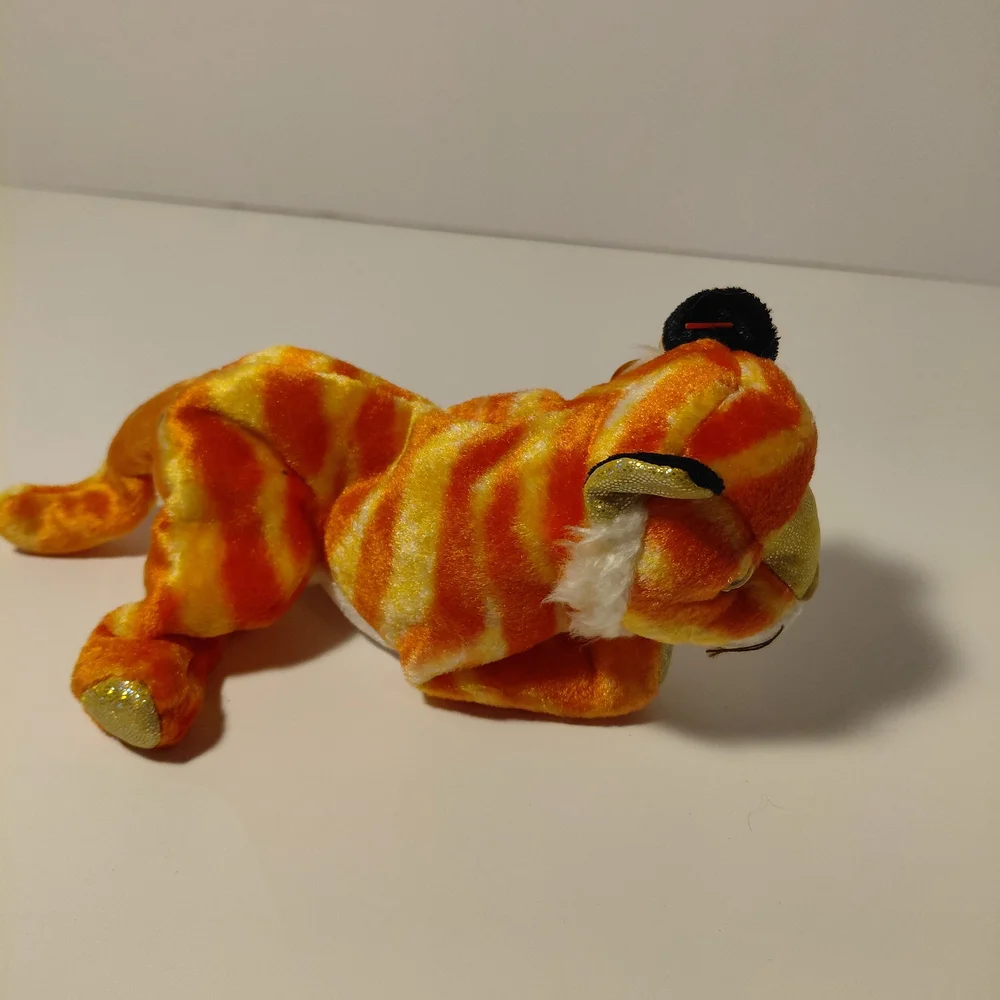 Ty Orange and Yellow Striped Stuffed Tiger